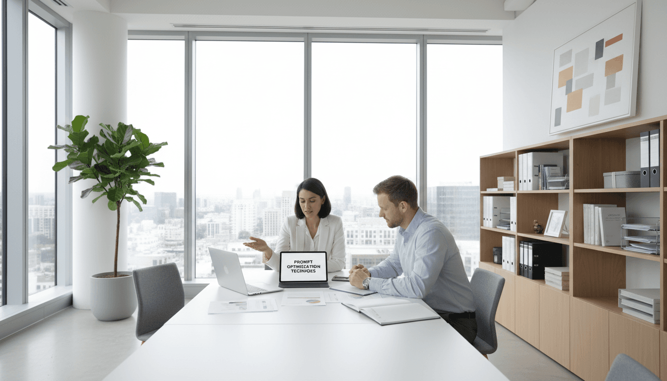 Professional consultant in a meeting with a client in a bright, modern office